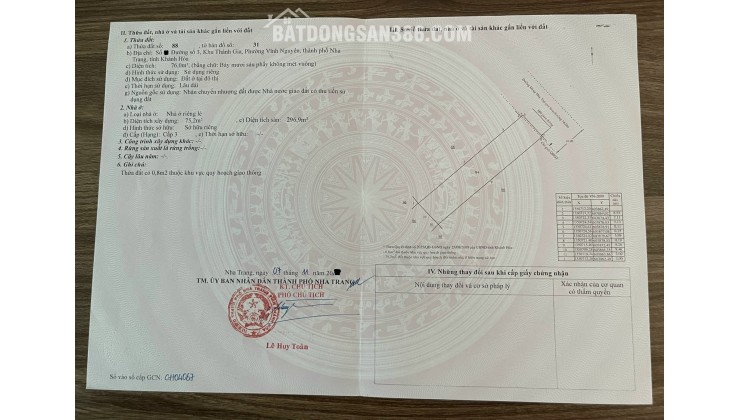 Bán Nhà 4 Tầng 76m² – Gần Biển Trần Phú – Sổ Hoàn Công